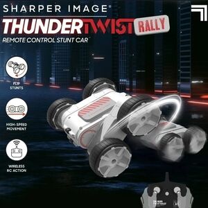 Sharper Image ThunderTwist Rally Remote Control Stunt Car - White & Red